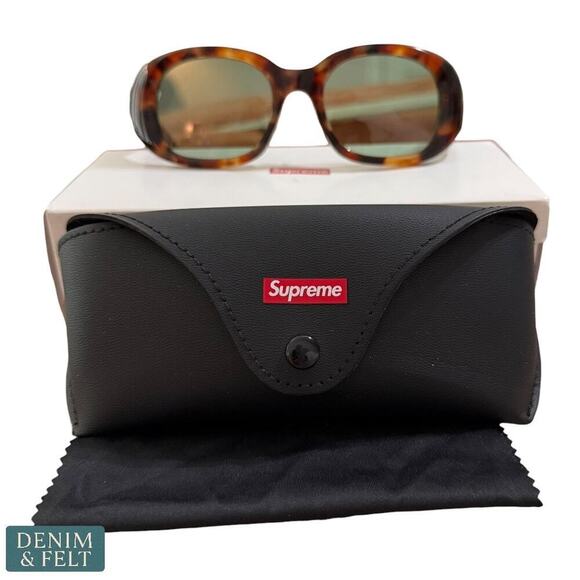 Supreme Cleo Tortoise Sunglasses SS24 Handmade Acetate w/ Case & Cloth - NEW/NIB - Picture 2 of 16